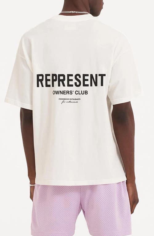 Shop Represent Owners' Club Cotton Logo Graphic T-shirt In Flat White