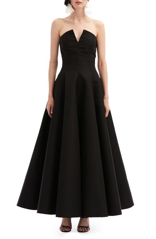 Oscar de la Renta Strapless Faille Gown in Black at Nordstrom, Size 6