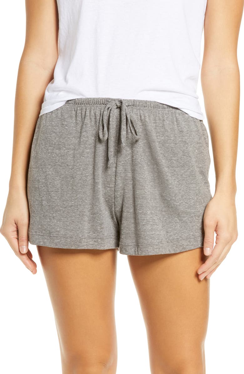 SOCIALITE Drawstring Sleep Shorts, Main, color, GREY SOLID
