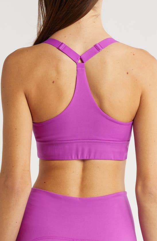 Shop Beyond Yoga Powerbeyond Strive Longline Sports Bra In Violet Berry