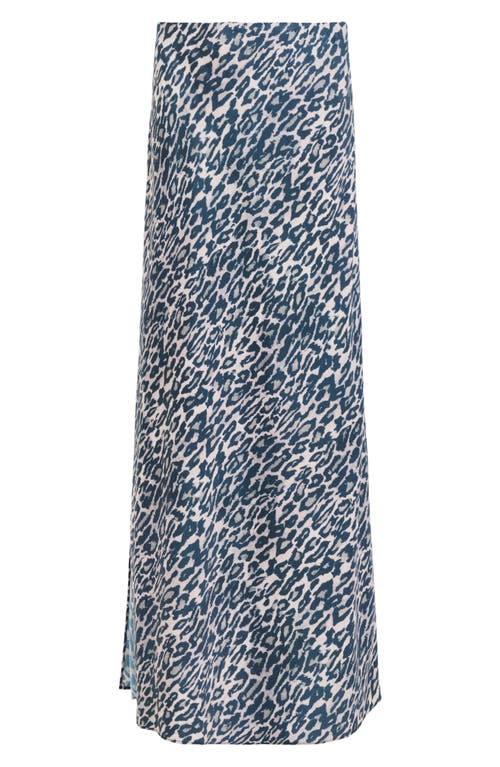 Shop Allsaints Bryony Leopard Print Satin Maxi Skirt In Anita Soft Pink