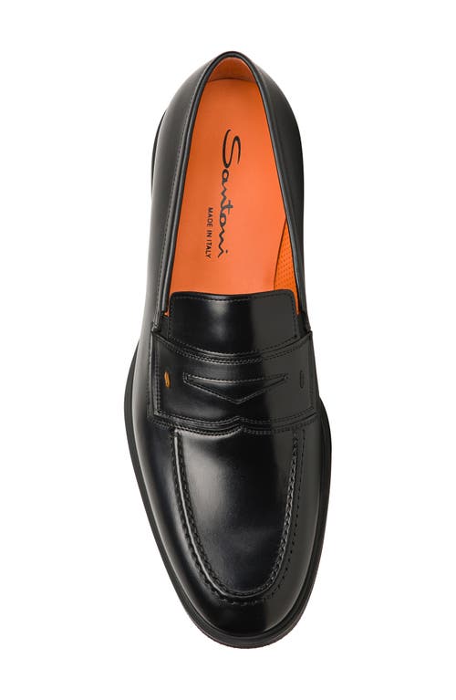Shop Santoni Easy Penny Loafer In Black-n01