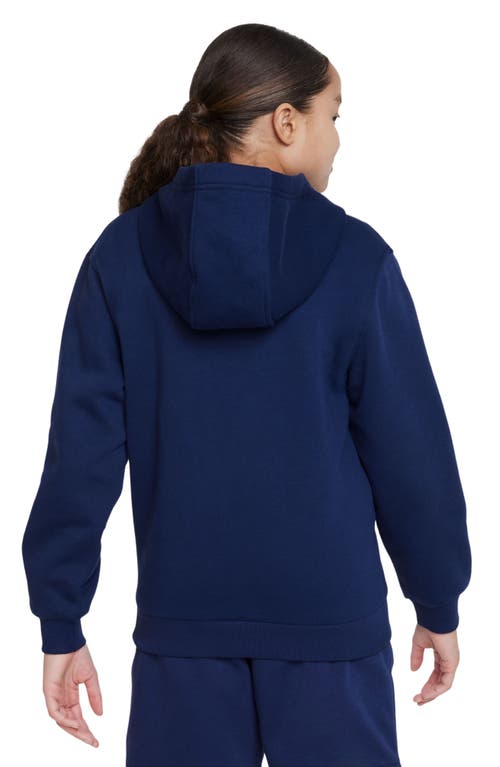 Shop Nike Kids' Club Fleece Hoodie In Midnight Navy/white