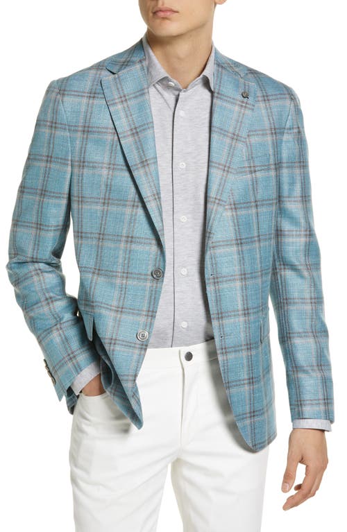 image Jack Victor Midland Plaid Unconstructed Sport Coat In Light Blue At Nordstrom, Size 40 Short