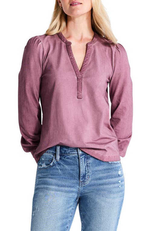 NZT by NIC+ZOE Perfect Knit Henley Top in Mahogany