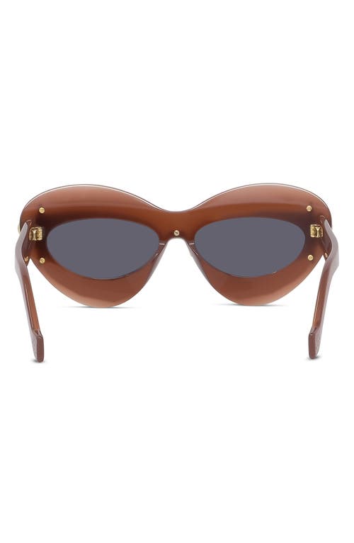 Shop Loewe Double Frame 67mm Oversize Cat Eye Sunglasses In Milky Bordeaux/smoke