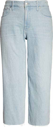 Madewell The Plus Perfect Vintage Wide Leg Raw Hem Crop Jeans