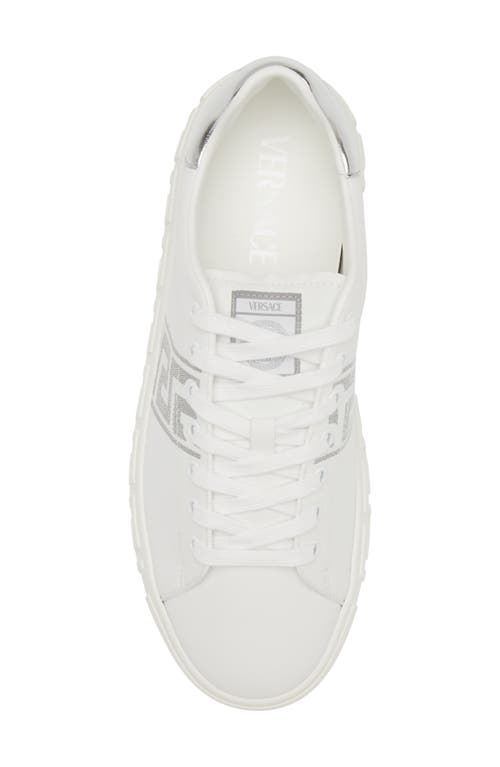 Shop Versace Barocco Greca Jacquard Low Top Sneaker In White Silver