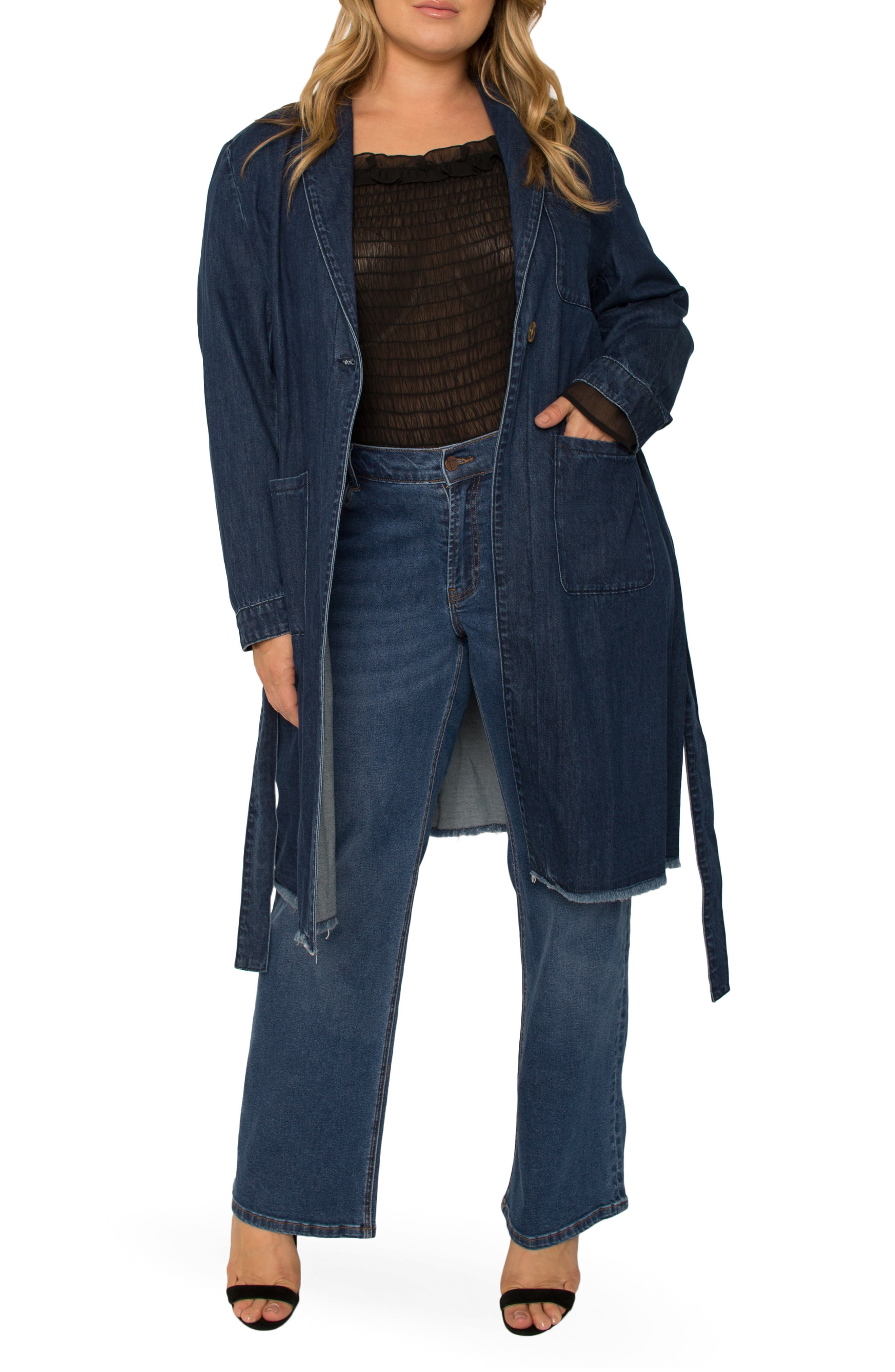 plus size fitted denim jacket