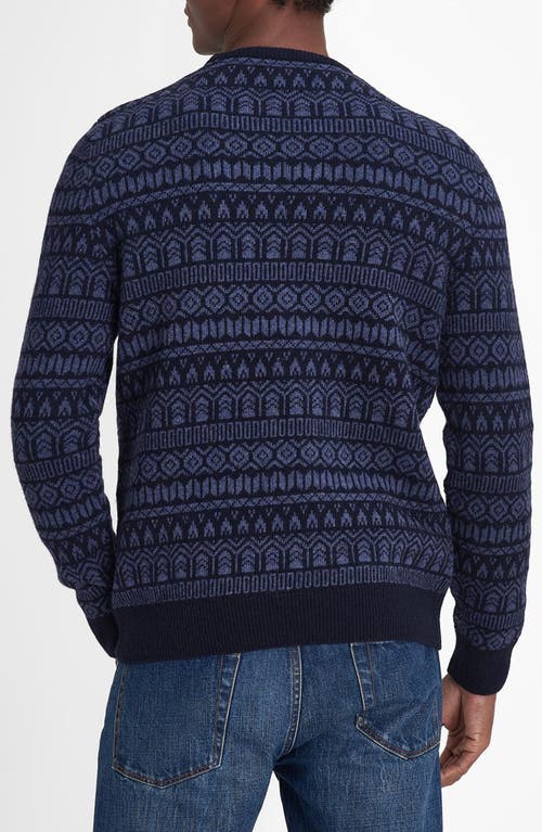 Shop Barbour Stonebeck Fair Isle Wool Sweater In Navy