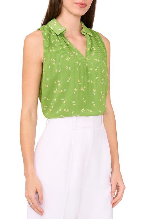 halogen(r) Released Pleat Sleeveless Top in Salted Lime