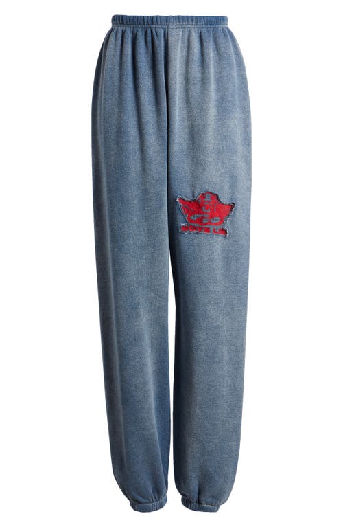 Shop Boys Lie Stitch Me Up Interock Kimmy Cotton Blend Sweatpants In Blue