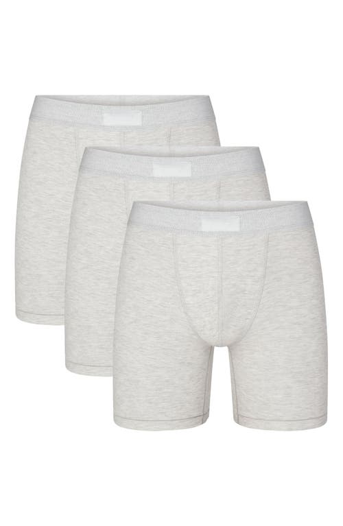 Skims 3-pack 5-inch Stretch Modal Boxer Briefs In Light Heather Grey