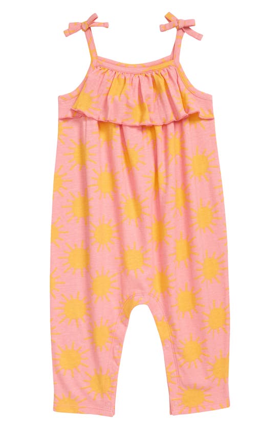 Harper Canyon Babies' Tie Shoulder Romper In Pink Dianthus Sunny Day