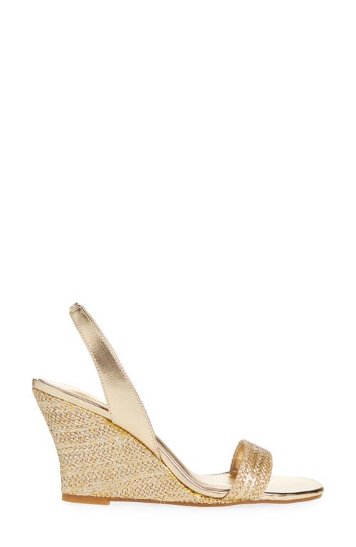 Shop Lilly Pulitzer ® Carla Slingback Wedge Sandal In Gold Metallic