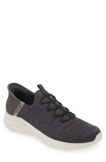 Skechers Ultra Flex 3.0 Right Away Slip-on Sneaker In Black Grey