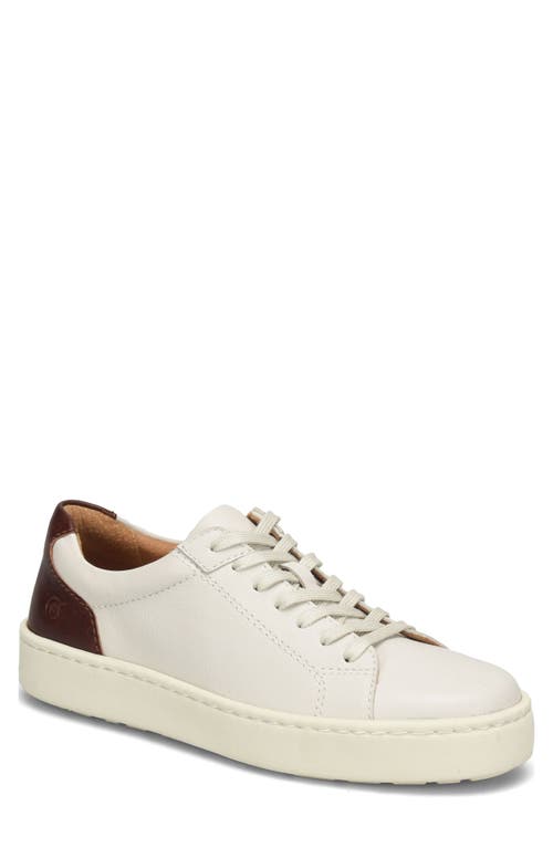 Jib Leather Sneaker in White/Dark Tan F/G