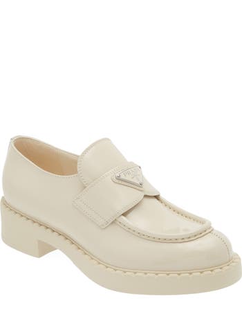 Prada patent cheap leather loafers