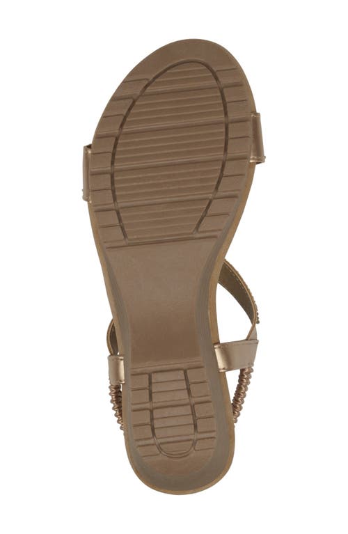 Good Choice New York Celestia Embellished Ankle Strap Wedge Sandal In Rose Gold