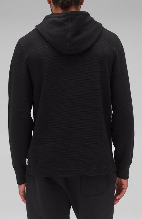 Shop Reigning Champ Lightweight Cotton Blend Waffle Hoodie In Black