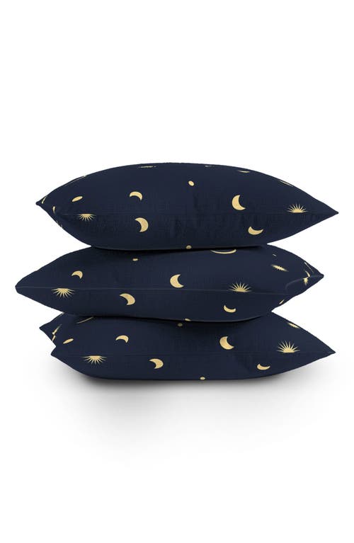 Deny Designs Celestial Moon & Stars Throw Pillow In Navy