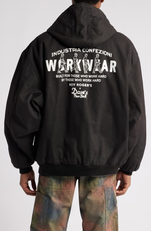 ROY ROGER'S X DAVE'S NEW YORK ROY ROGERS X DAVE'S NEW YORK HOODED LOGO GRAPHIC ZIP JACKET 