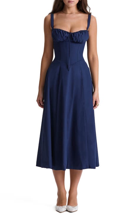 Blue Floral A-Line Dress - Empire Waist Dress - Floral Mini Dress - Lulus