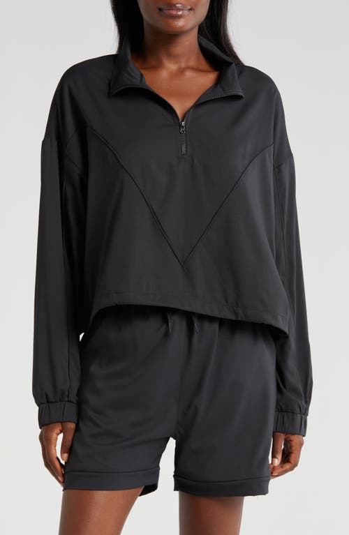 Daughter Lessons Cooler Than Your Ex Water Resistant Quarter Zip Windbreaker Black at Nordstrom,