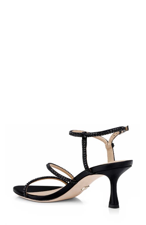 Badgley Mischka Collection Julianna Ankle Strap Sandal In Black Satin