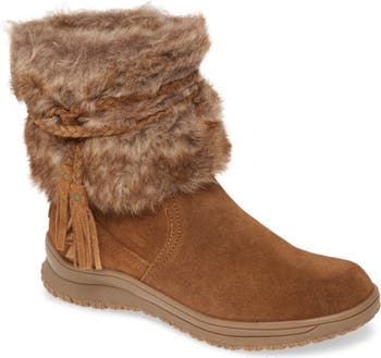 Minnetonka Brown Rabbit Fur Boots — RENTRE