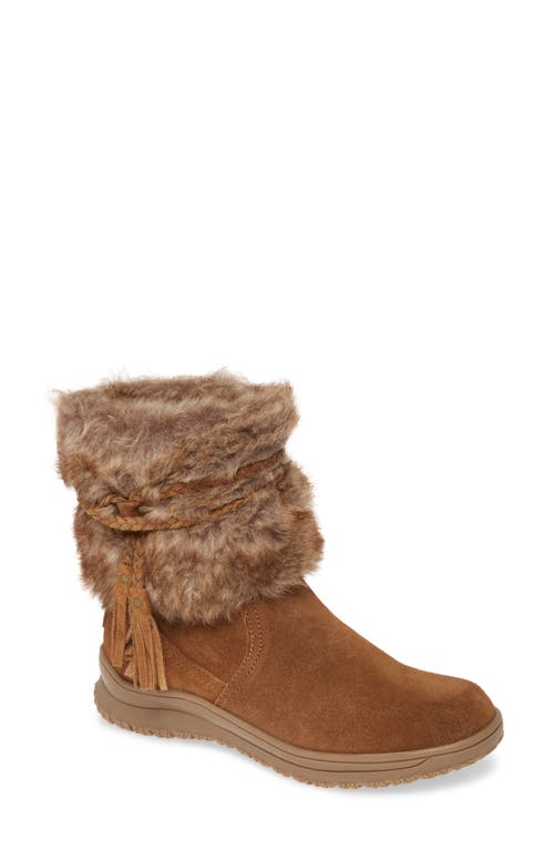 Minnetonka Everett Water Resistant Faux Fur Boot Dusty Brown Suede/Faux at Nordstrom,