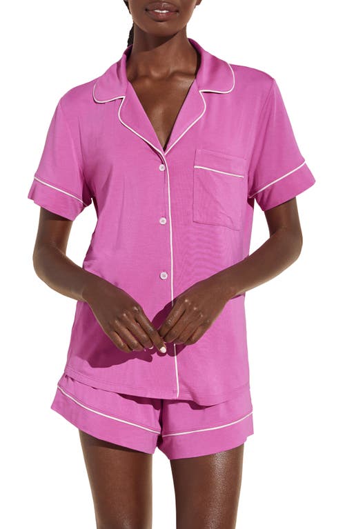 Eberjey Gisele Relaxed Jersey Knit Short Pajamas In Italian Rose/ivory