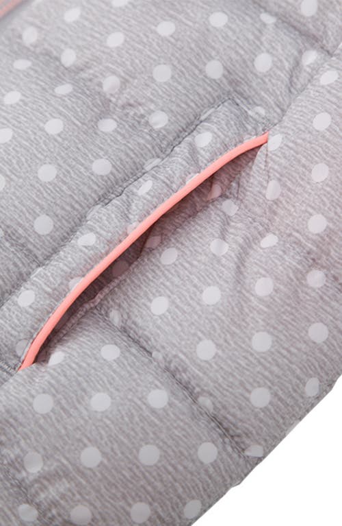Rokka&rolla Toddler Lightweight Puffer Jacket In Light Gray Polka Dot
