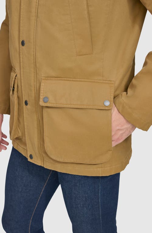 Cole Haan Men's Coated Cotton Rain Jacket In Khaki