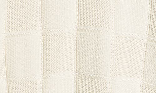 Amiri Checkerboard Open Stitch Silk Blend Knit Top In Birch