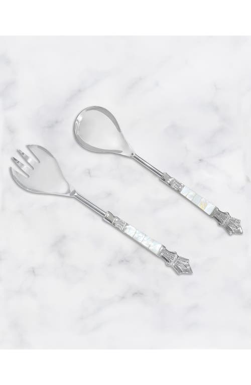 Tiramisu Mother-of-pearl 2-piece Salad Serving Set In Ivory