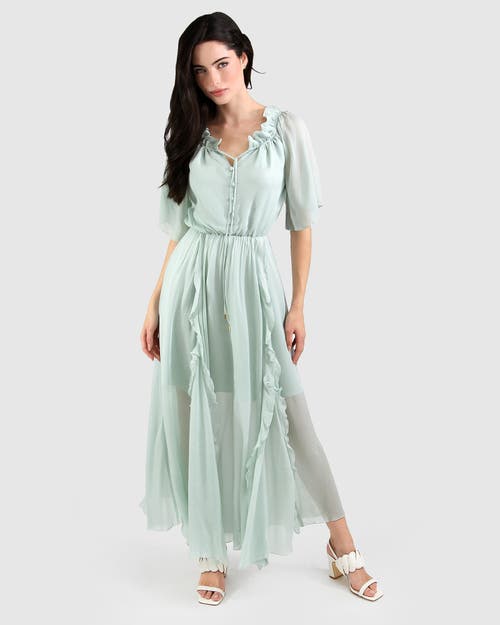 Shop Belle & Bloom Amour Amour Ruffled Midi Dress In Spearmint