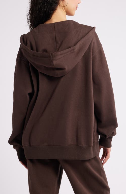 Bp. Oversize Zip Fleece Hoodie In Brown Coffee
