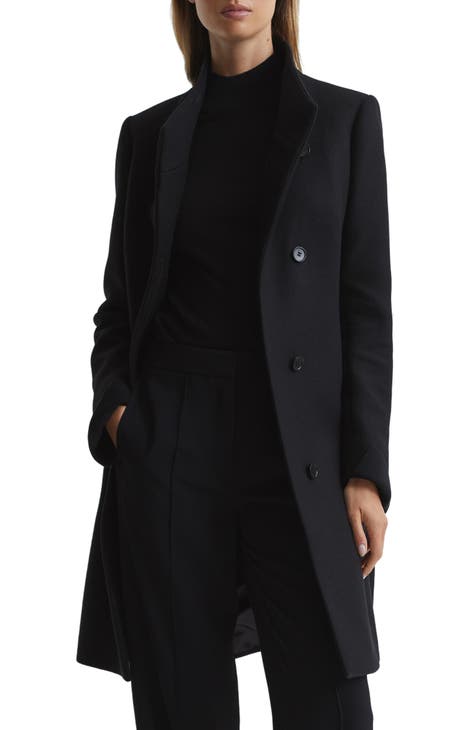 Black Wool-blend Topcoat