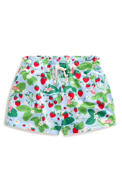 Shop Mini Boden Kids' Strawberry Print Sweat Shorts In Strawberry Field