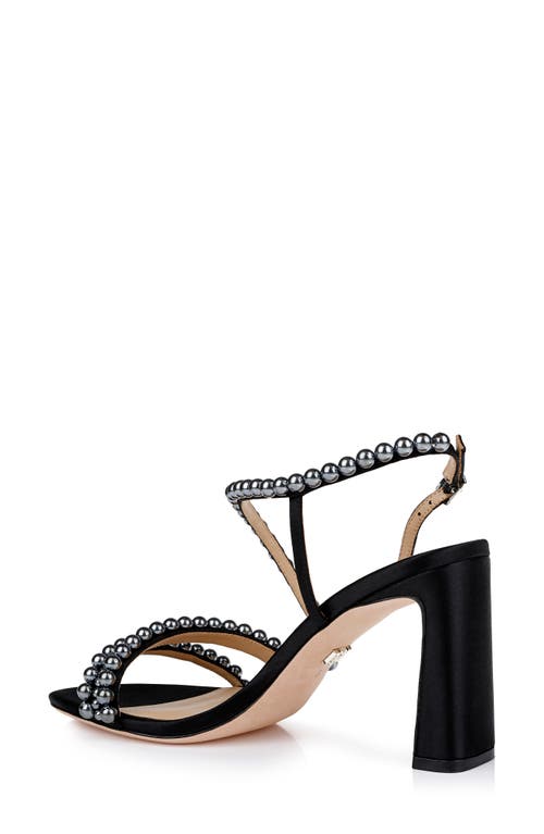 Shop Badgley Mischka Collection Amora Slingback Sandal In Black Satin