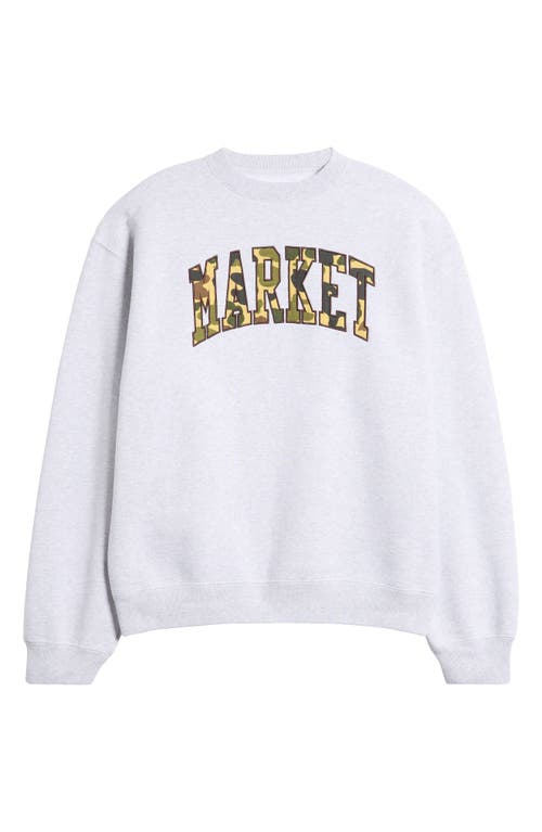 Shop Market Camo Logo Appliqué Crewneck Sweatshirt In Ash