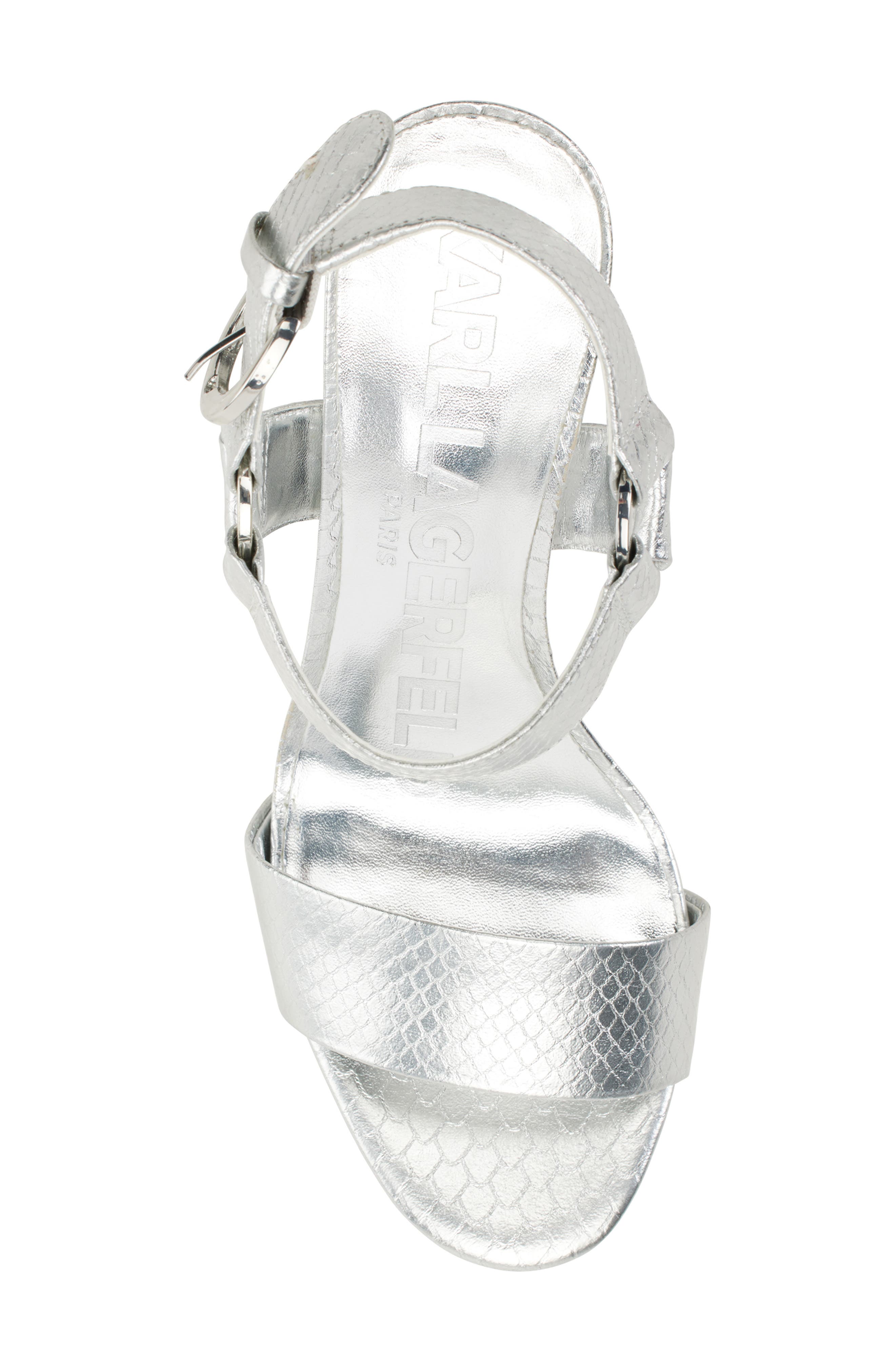 KARL LAGERFELD Cieone Croc Embossed Sandal (Women) | Nordstromrack