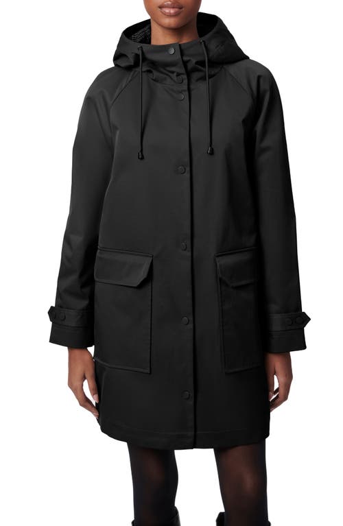 Shop Bernardo Water Resistant Hooded Jacket In Black