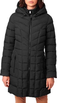 Bernardo Water Resistant Packable Hooded Puffer Coat with