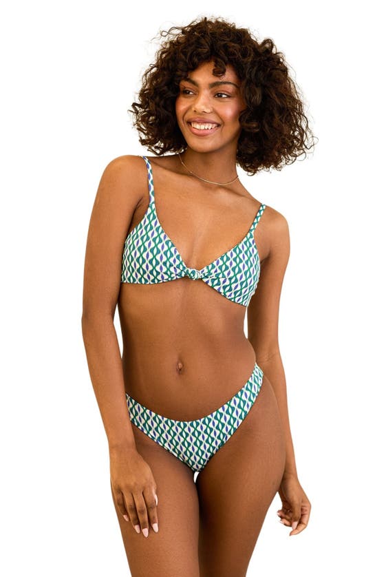 Dippin Daisys Zen Knotted Triangle Bikini Top In Blue Jean