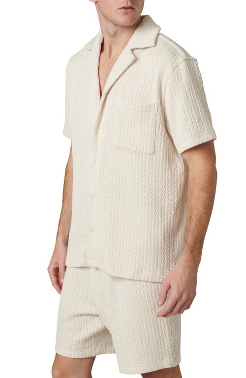 Shop Joe's Charlie Herringbone Stitch Camp Shirt In Natural