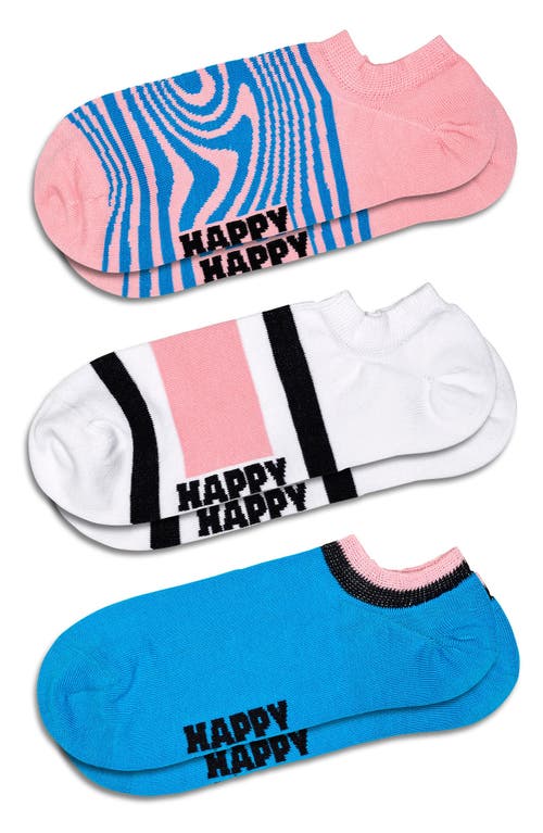 Happy Socks Assorted 3-Pack No-Show Socks in Light Pink 