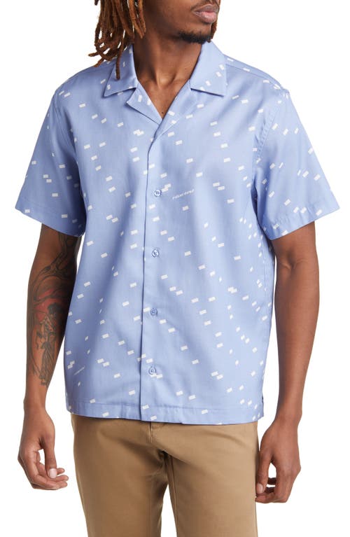 Saturdays NYC Canty Light Reflection Geo Print Short Sleeve Button-Up Shirt in Forever Blue at Nordstrom, Size Small