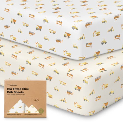 Keababies Isla Fitted Mini Crib Sheets In Construction